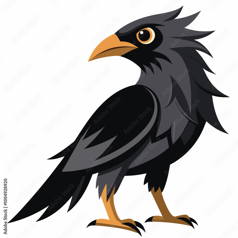 Fototapeta premium Chihuahuan Raven Vector Illustration High-Quality Design for Nature Enthusiasts
