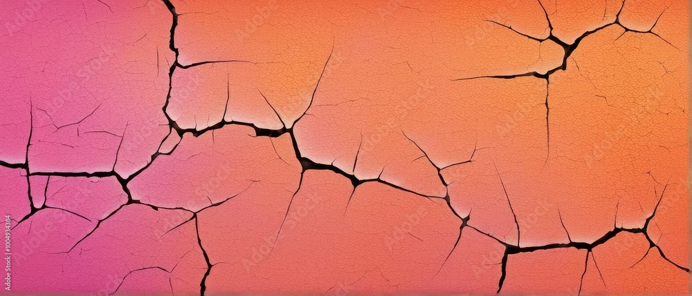 Cracked Orange and Pink Surface Cracked Orange and Pink Surface