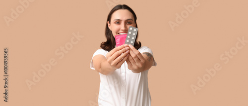 Beautiful young woman with ...