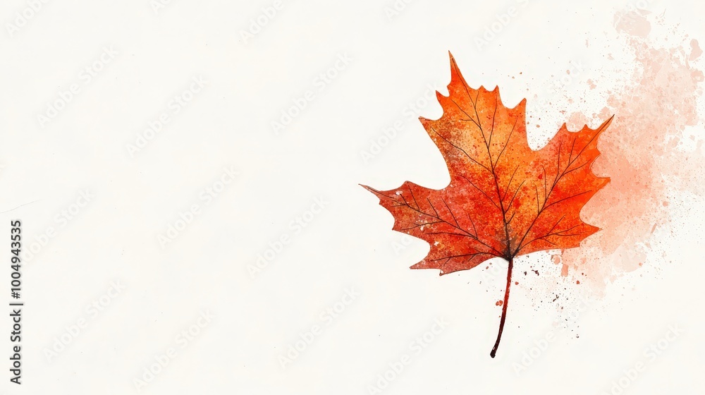 Autumn Bliss - Vibrant Maple Leaf Vector Illustration on Minimalist Pastel Background Autumn Bliss - Vibrant Maple Leaf Vector Illustration on Minimalist Pastel Background