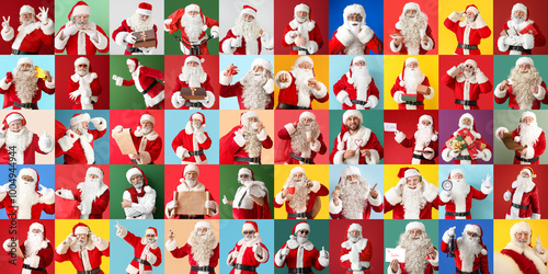 Big collage with many Santa...