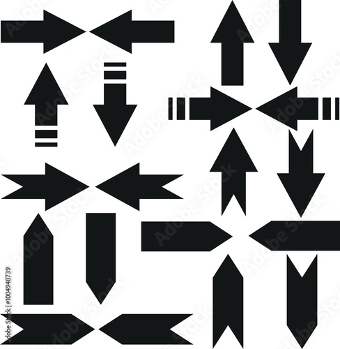 Arrow icon set. Collection different arrow shape. Black arrows icons. flat style. Free Download Arrow icon set. Collection different arrow shape. Black arrows icons. flat style. - GFXLoad