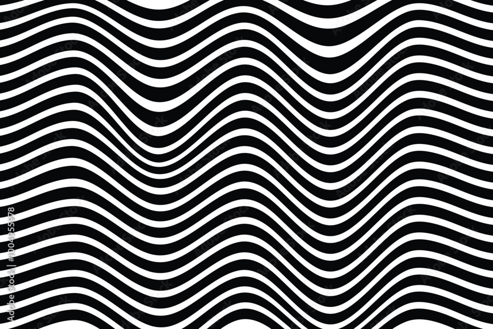 Vector black and white abstract waves pattern of lines. Abstract black waves seamless pattern on white background. Vector illustration EPS 10 Vector black and white abstract waves pattern of lines. Abstract black waves seamless pattern on white background. Vector illustration EPS 10