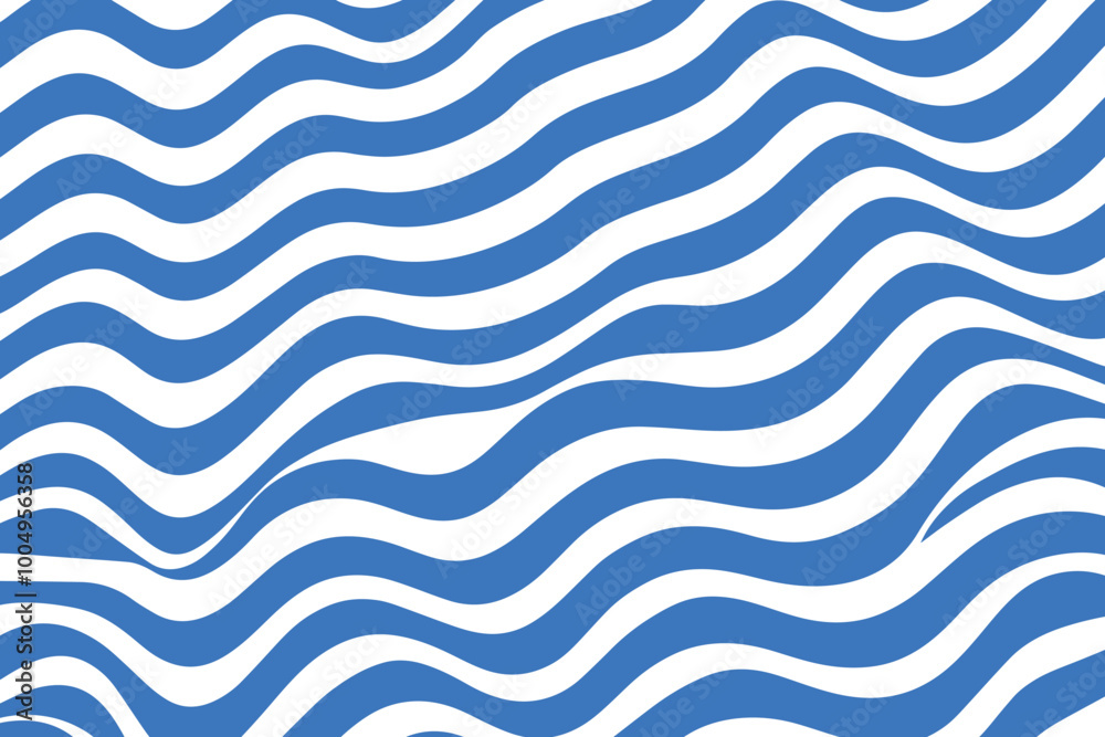 Abstract sea wave seamless pattern vector, minimal blue and white abstract waves lines. Abstract sea wave seamless pattern vector, minimal blue and white abstract waves lines.