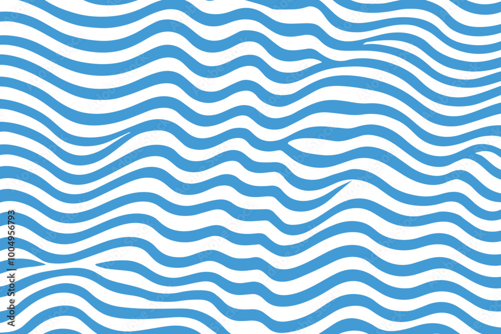 Abstract sea wave seamless pattern vector, minimal blue and white abstract waves lines. Abstract sea wave seamless pattern vector, minimal blue and white abstract waves lines.