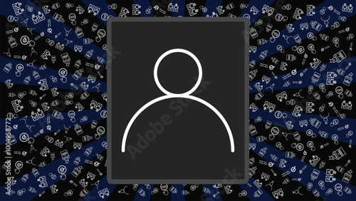 election doodle make Pattern background contain vote icon , box and text Your Vote is Your Voice , a doodle vote for election isolated in black with frame photo