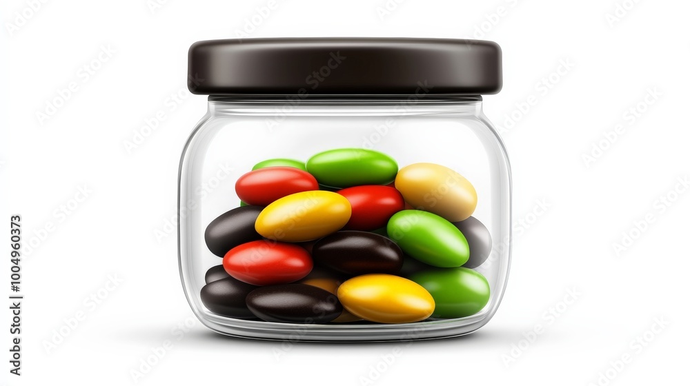 Colorful Candies in Glass Jar Colorful Candies in Glass Jar