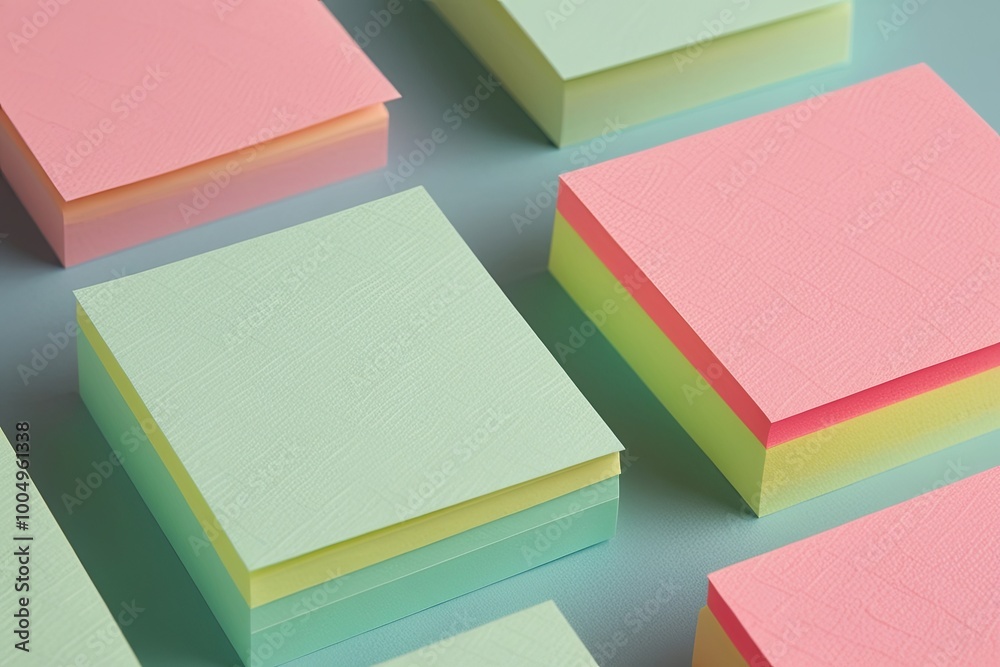 Soft Textured Sticky Notes with Distinctive Shadows in Calming Colors Soft Textured Sticky Notes with Distinctive Shadows in Calming Colors