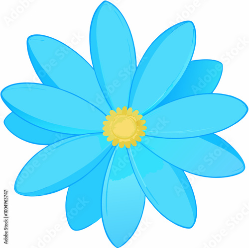 Blue flower on white background.Vector illustration. stock illustration