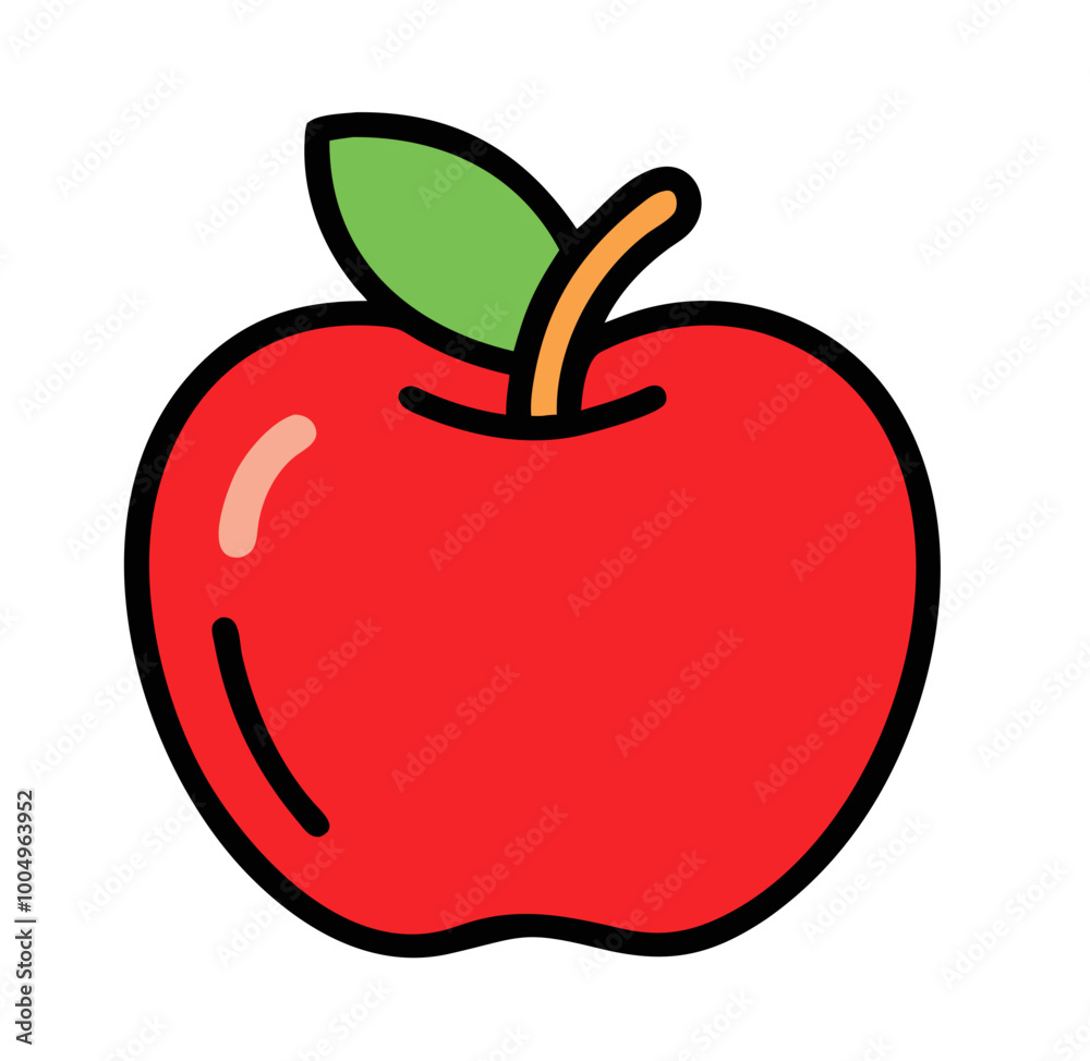 Apple vector, Back to school filled design icon stock illustration Apple vector, Back to school filled design icon stock illustration