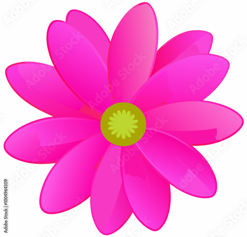 Ilustration created by isolating flower from image and using median noise reduction to create a big pink flower.
