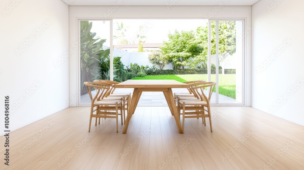 Fototapeta premium Modern Dining Space with Bright Natural Light