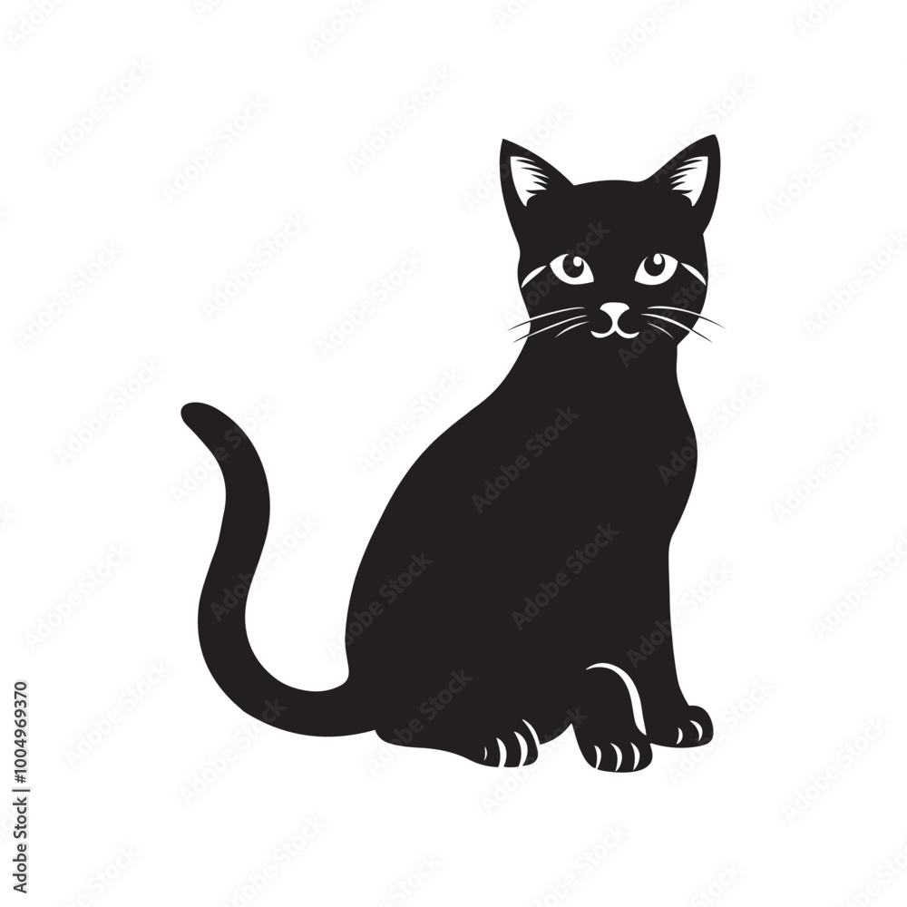 Cat cute silhouette vector art illustration Cat cute silhouette vector art illustration