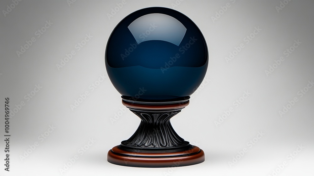 Mystic Blue Crystal Ball: A captivating image of a deep blue crystal ball atop an intricately carved wooden pedestal, evoking mystery, fortune telling, and the allure of the unknown. Mystic Blue Crystal Ball: A captivating image of a deep blue crystal ball atop an intricately carved wooden pedestal, evoking mystery, fortune telling, and the allure of the unknown.