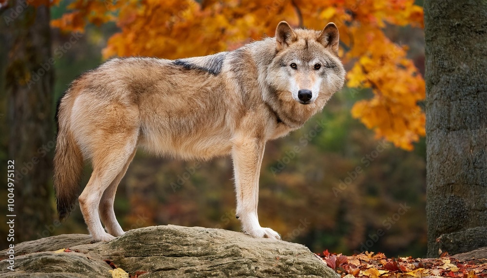 Fototapeta premium gray wolf canis lupus