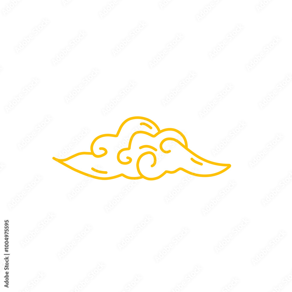Obraz premium chinese cloud line elements