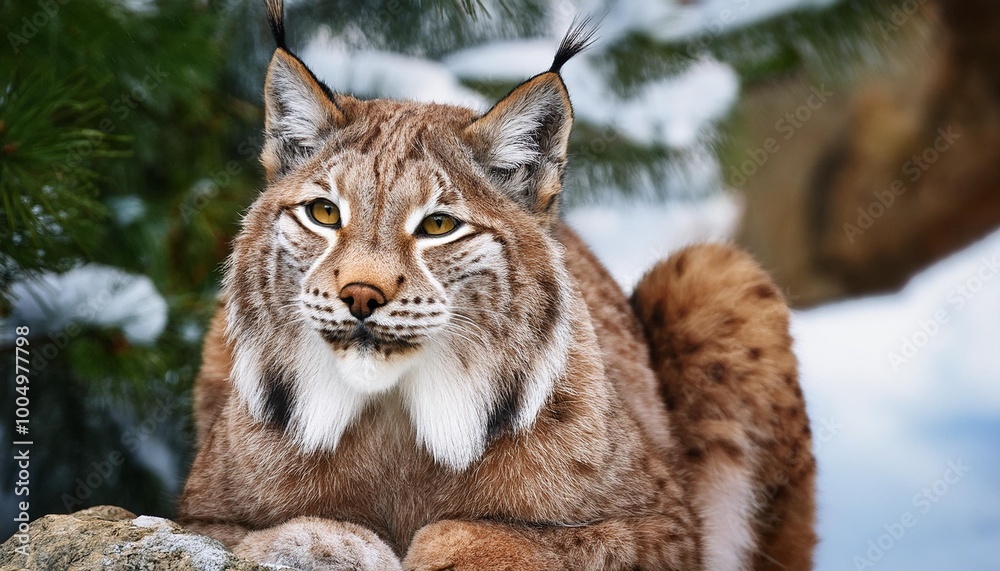 Fototapeta premium lynx in the snow