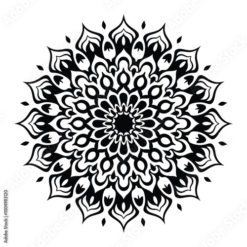 Floral mandala vector design with flowers