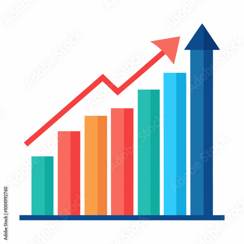 business graph with arrow