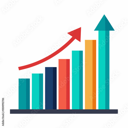 business graph with arrow