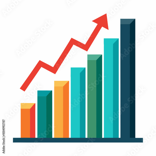 business graph with arrow