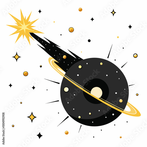 black hole pulling in nearby stars and light 