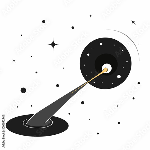 black hole pulling in nearby stars and light 