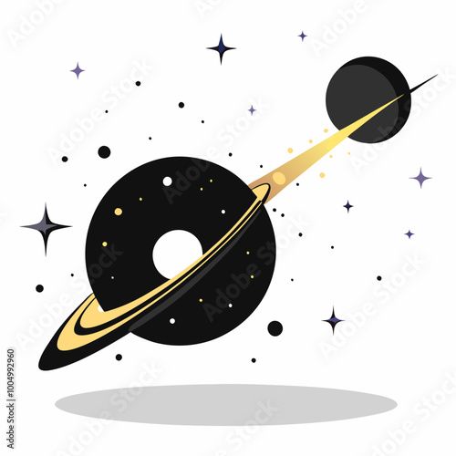 black hole pulling in nearby stars and light 