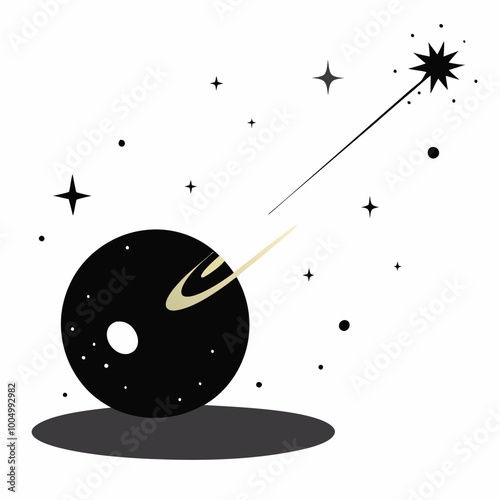  black hole pulling in nearby stars and light 