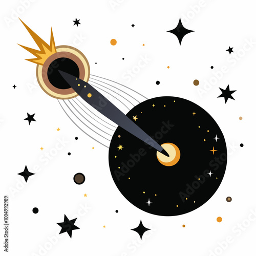  black hole pulling in nearby stars and light 