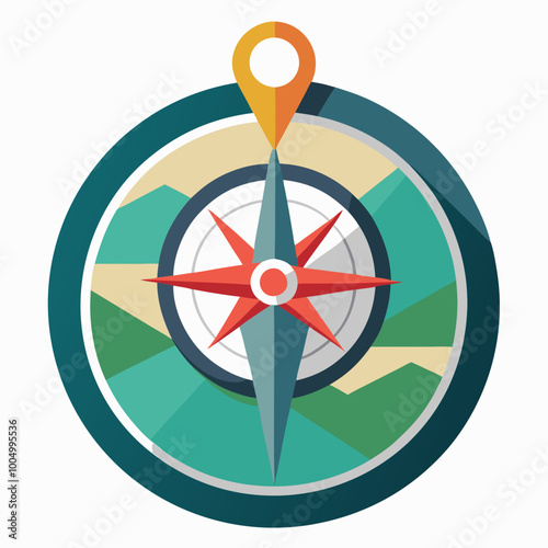 compass on white background