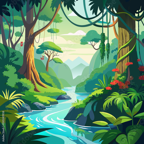 tropical jungle background