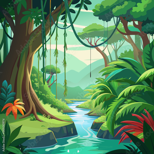 tropical jungle background