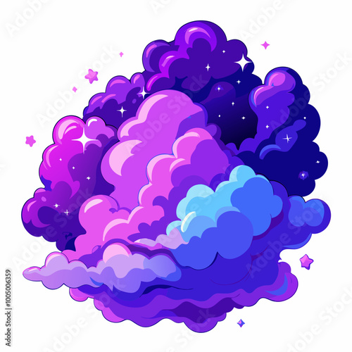 nebula with vibrant purple and blue clouds 