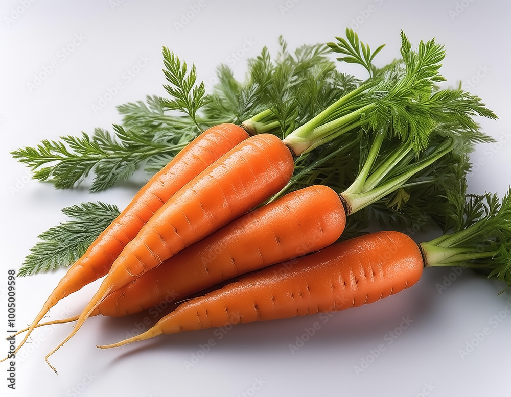 A pile carrots on a white background A pile carrots on a white background