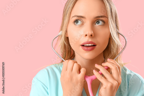 Female medical intern with ...