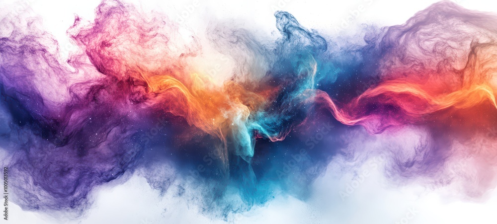 An abstract depiction of a colorful nebula with swirling purples, blues, and pinks An abstract depiction of a colorful nebula with swirling purples, blues, and pinks
