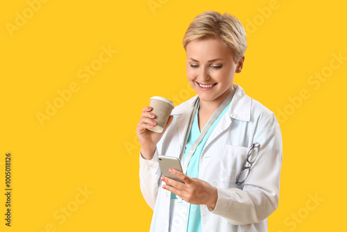 Female medical intern with ...