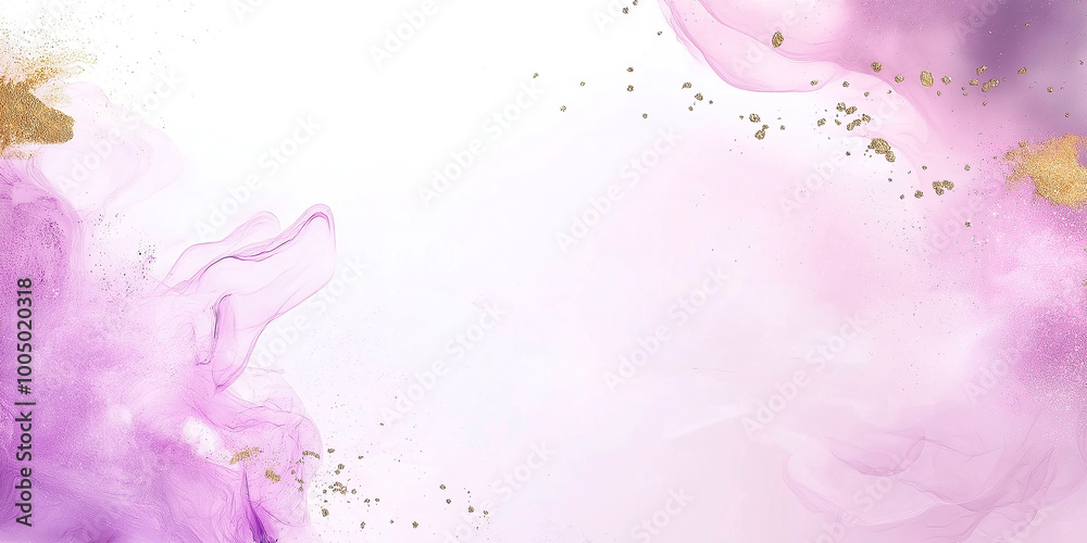 Abstract purple and gold watercolor painting background, copy space Abstract purple and gold watercolor painting background, copy space