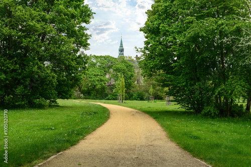 View of beautiful park with...