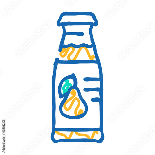 pear juice doodle icon sketch vector. pear juice sign. isolated symbol illustration