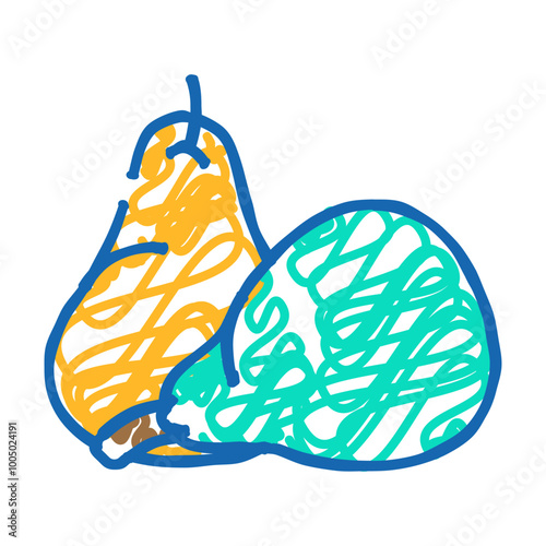 pear fresh yellow doodle icon sketch vector. pear fresh yellow sign. isolated symbol illustration