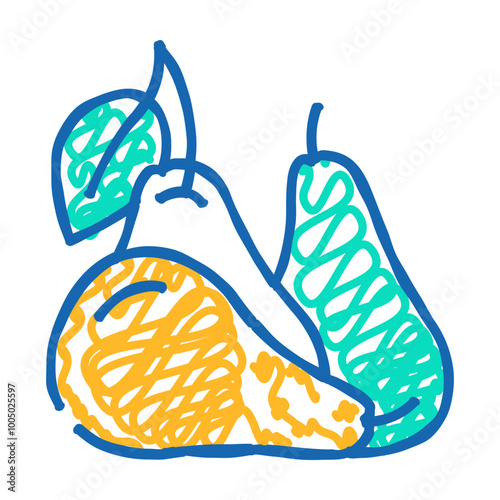 pear ripe fresh doodle icon sketch vector. pear ripe fresh sign. isolated symbol illustration
