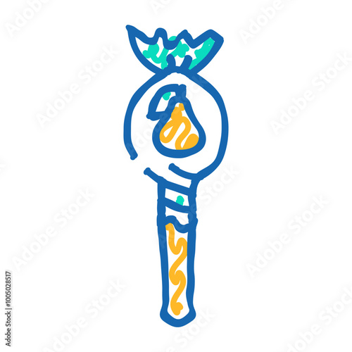 pear candy doodle icon sketch vector. pear candy sign. isolated symbol illustration