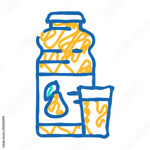 pear nectar doodle icon sketch vector. pear nectar sign. isolated symbol illustration