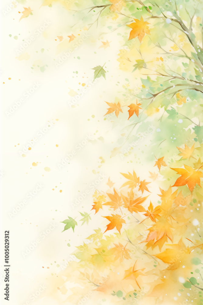 autumn background with leaves on side space for text watercolor style illustration backdrop wallpaper autumn background with leaves on side space for text watercolor style illustration backdrop wallpaper