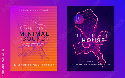 Fest Poster. Dj Trance Template. Techno Background. Violet Night Club Magazine. Electro Invite. Pink Edm Flyer. Psychedelic Beat Illustration. Blue Fest Poster