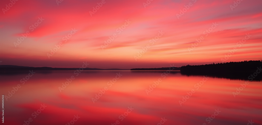 Beautiful Dusk Landscape with Cloudy Reddish Sky for Wallpaper Beautiful Dusk Landscape with Cloudy Reddish Sky for Wallpaper