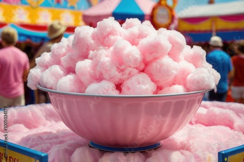 a bowl of cotton candy on festival photo