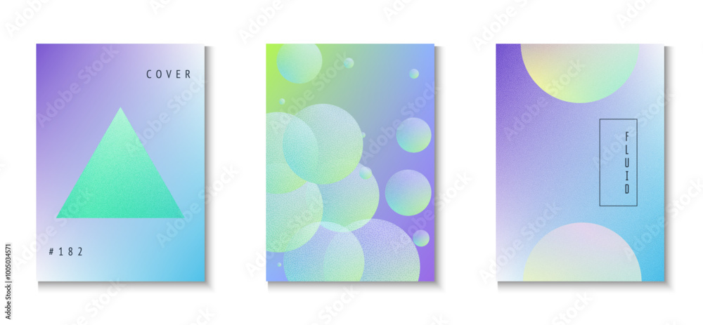 Fototapeta premium Triangle Design. Noise Minimal Shape. Holographic Poster. Hipster Placard. Memphis Elements. Cyberpunk Trend Template. Violet Grain 3d Set. Pink Triangle Design